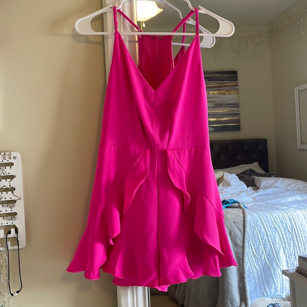 DO+BE hot pink ruffle romper